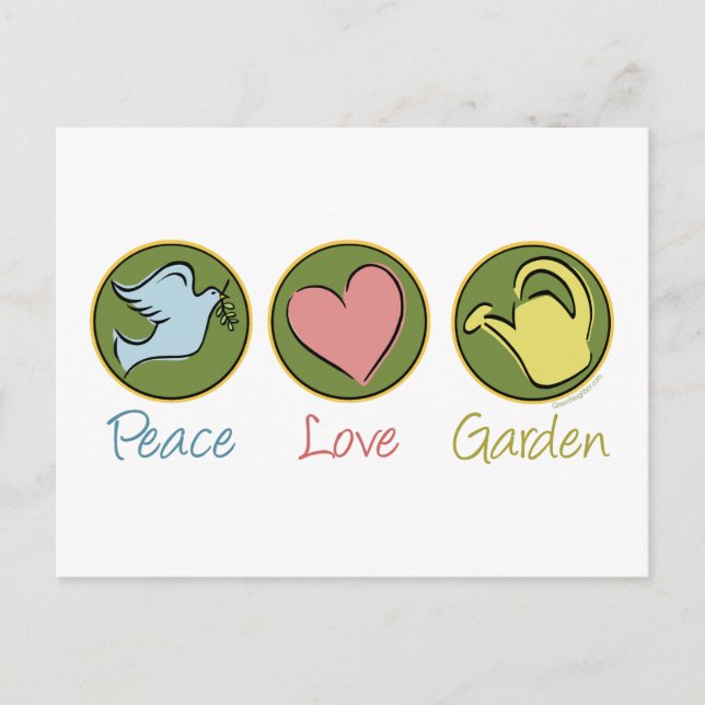 Peace, Love, Garden Postcard (Front)