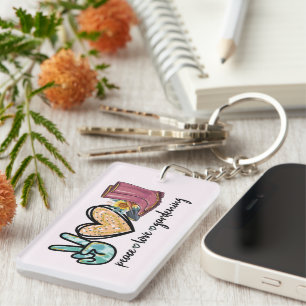 Peace Love Gardening Key Ring