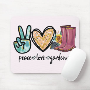 Peace - Love - Gardening Mouse Mat