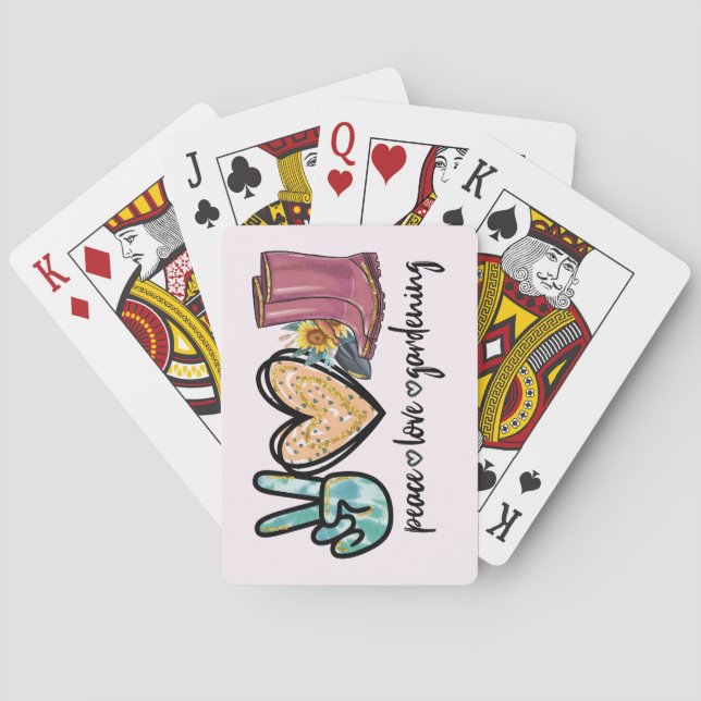 Peace Love Gardening Playing Cards (Back)
