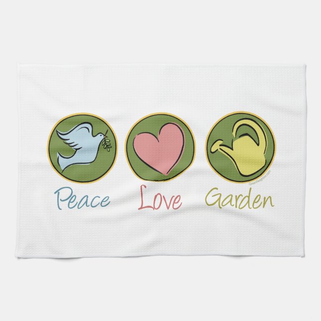 Peace Love Gardening Tea Towel (Horizontal)