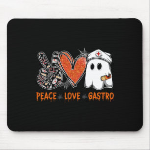 Peace Love Gastro Ghost Nurse Gastroenterology Hal Mouse Mat