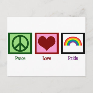 Peace Love Gay Pride Postcard