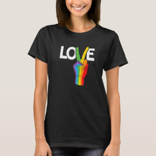Peace Love Gay Rainbow Pride Lgbtq Transgender Div T-Shirt