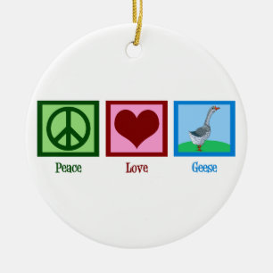 Peace Love Geese Ceramic Tree Decoration
