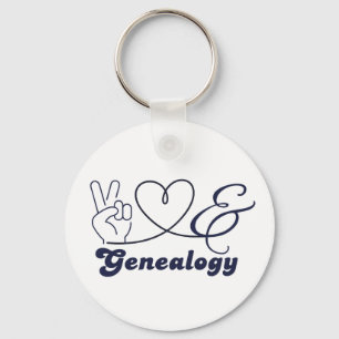 Peace, Love & Genealogy Key Ring