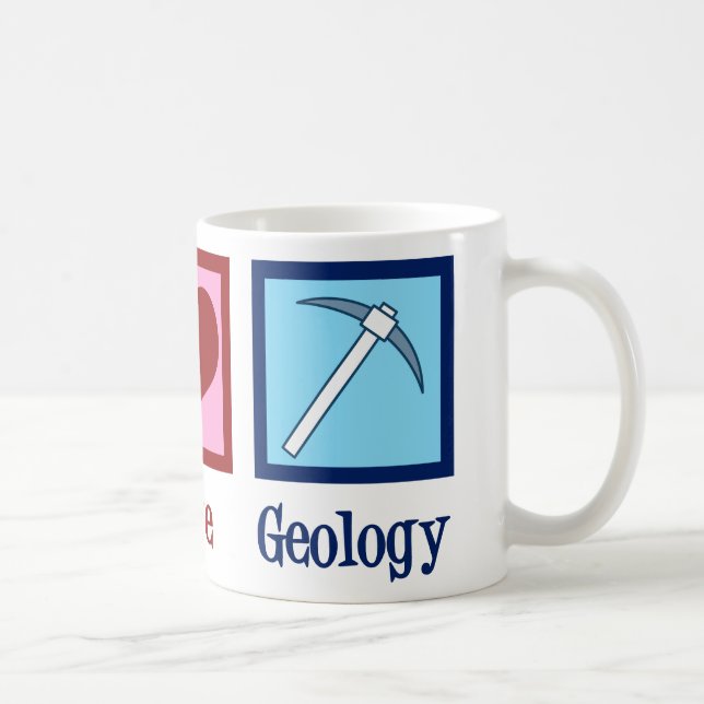 Peace Love Geology Coffee Mug (Right)