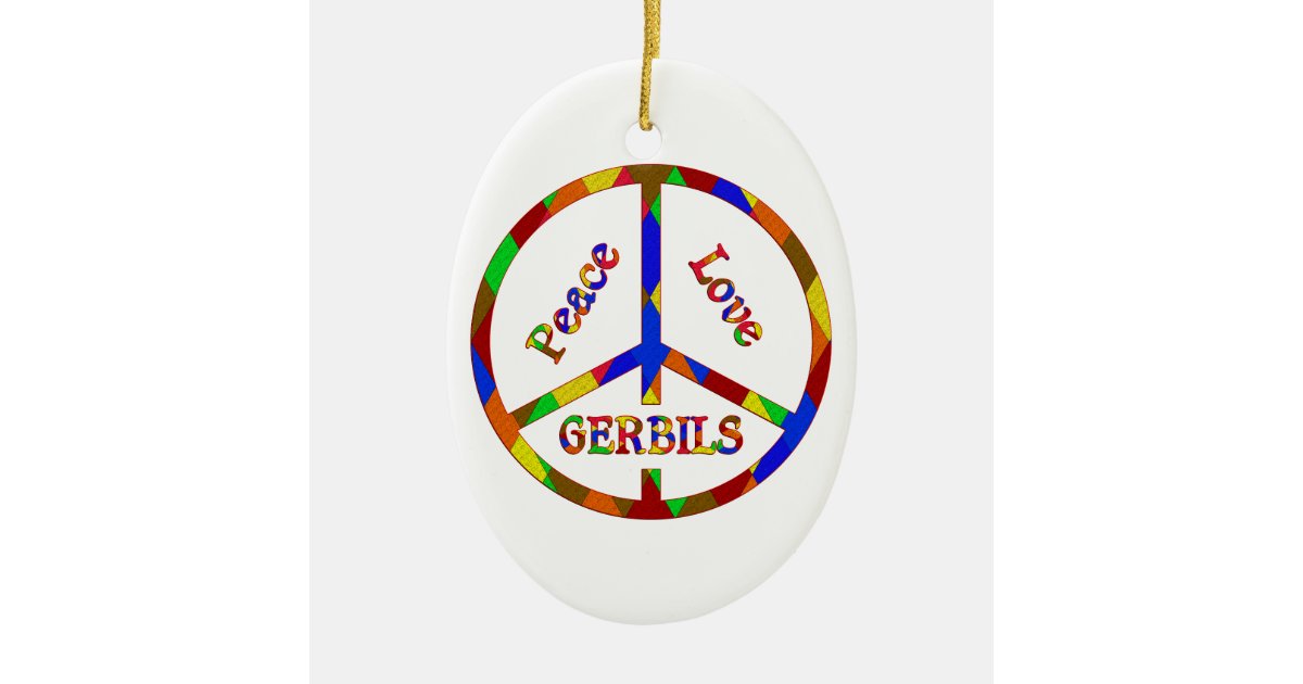 Download Peace Love Gerbils Christmas Ornament | Zazzle.co.uk