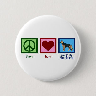 Peace Love German Shepherds 6 Cm Round Badge