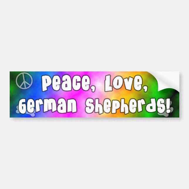 Peace Love German Shepherds Bumper Sticker (Front)