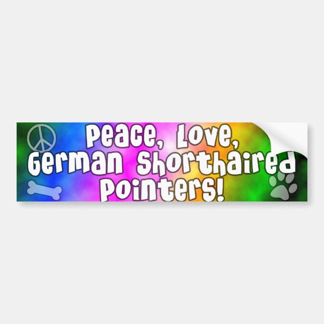 Peace Love German Shorthair Pointer Bumper Sticker (Front)