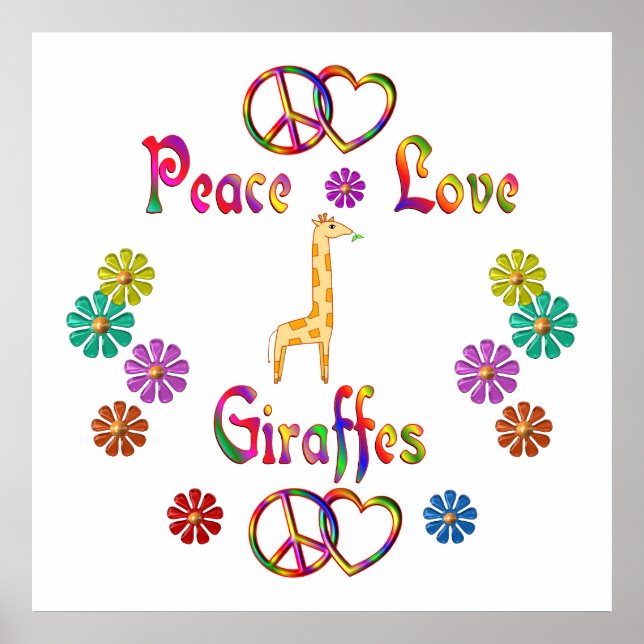 PEACE LOVE GIRAFFES POSTER (Front)
