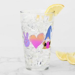 Peace Love Gnome   Cute Easter Pastel Sublimation Glass