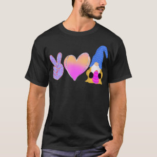 Peace Love Gnome Holding Easter Egg Love Easter Gn T-Shirt