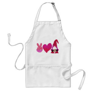 Peace Love Gnome   Valentine Day Sublimation Standard Apron