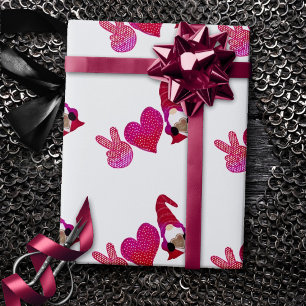 Peace Love Gnome   Valentine Day Sublimation Wrapping Paper