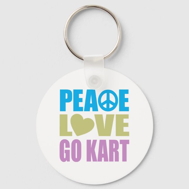 Peace Love Go Kart Key Ring (Front)