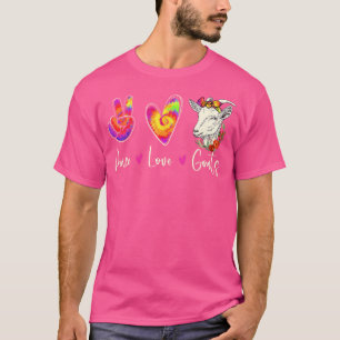 Peace Love Goats Goat Whisperer Farm Animal Lover T-Shirt