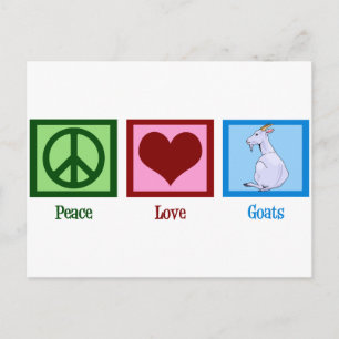 Peace Love Goats Postcard