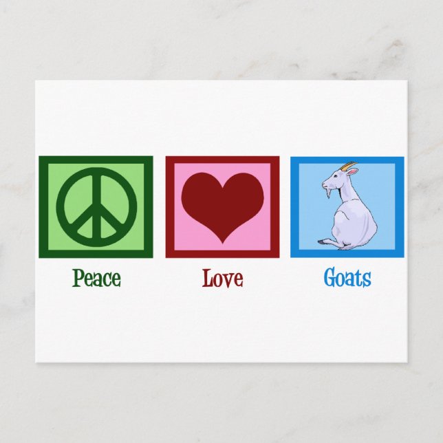 Peace Love Goats Postcard (Front)