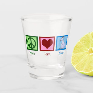 Peace Love Goats Shot Glass