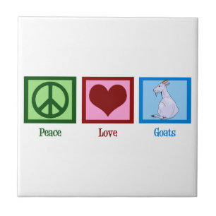 Peace Love Goats Tile