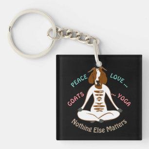 PEACE LOVE GOATS YOGA   GetYerGoat™ Key Ring