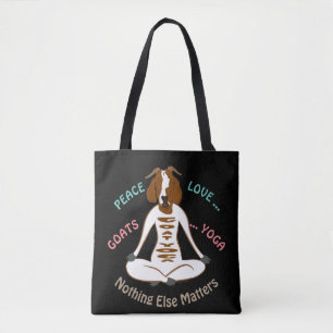 PEACE LOVE GOATS YOGA   GetYerGoat™ Tote Bag