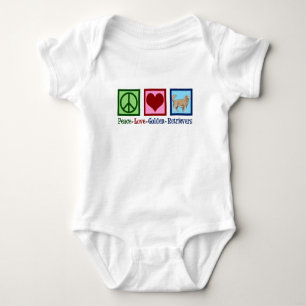 Peace Love Golden Retriever Cute Baby Bodysuit