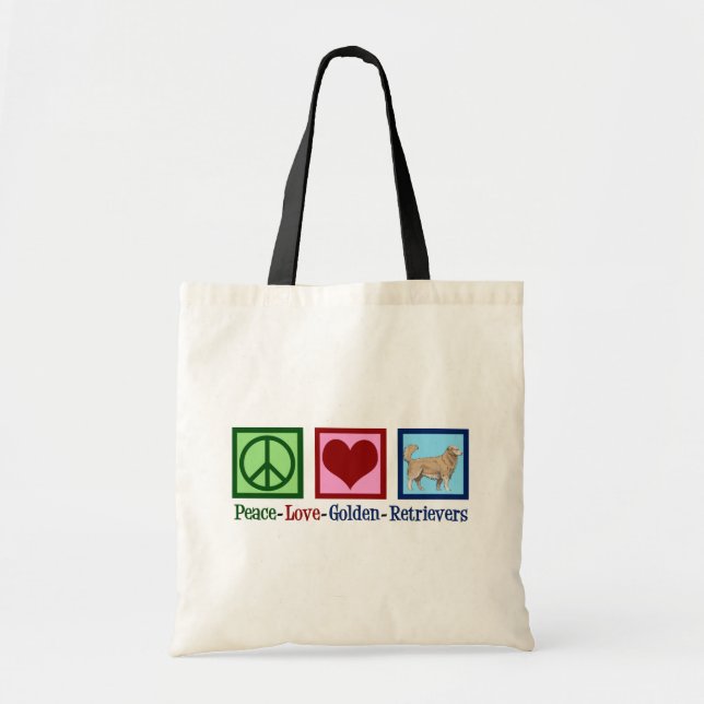 Peace Love Golden Retrievers Tote Bag (Front)