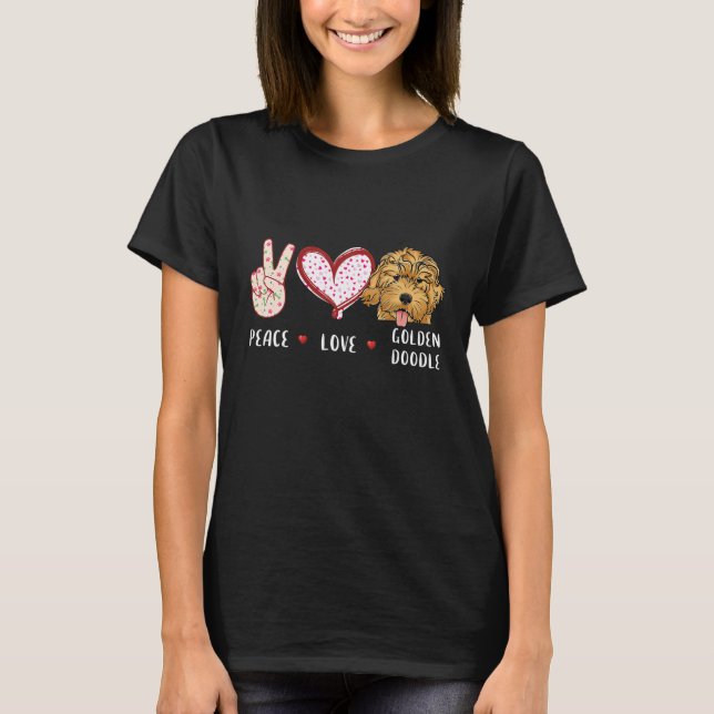 Peace Love Goldendoodle Gift For Men Women Kids Do T-Shirt (Front)