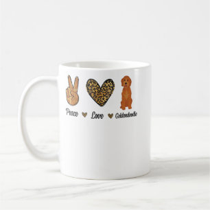 Peace Love Goldendoodle Leopard Lover Pet Dog Pupp Coffee Mug