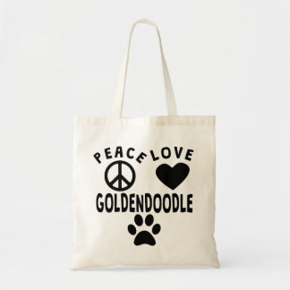 Peace Love Goldendoodle Tote Bag