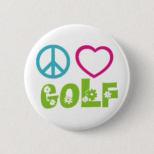 Peace Love Golf 6 Cm Round Badge