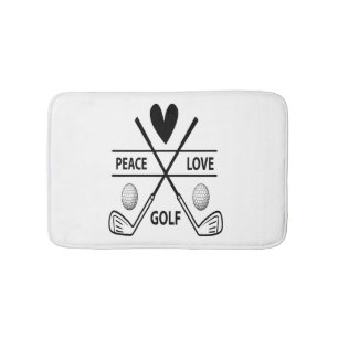 PEACE LOVE GOLF BATH MAT