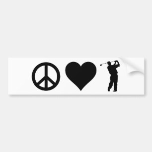 Peace Love Golf Bumper Sticker