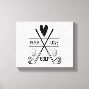 PEACE LOVE GOLF CANVAS PRINT