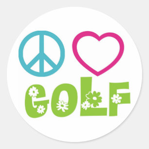 Peace Love Golf Classic Round Sticker