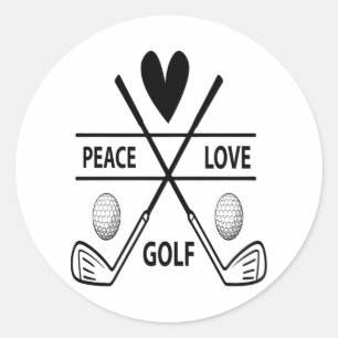 PEACE LOVE GOLF CLASSIC ROUND STICKER