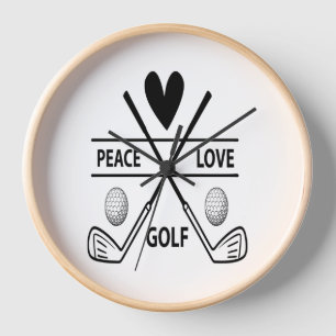 PEACE LOVE GOLF CLOCK