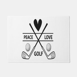 PEACE LOVE GOLF DOORMAT