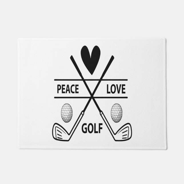 PEACE LOVE GOLF DOORMAT (Front)