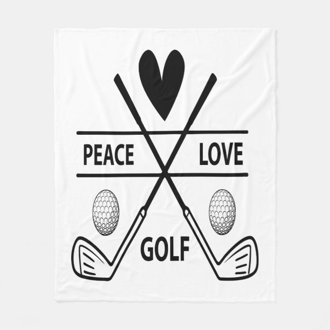 PEACE LOVE GOLF FLEECE BLANKET (Front)