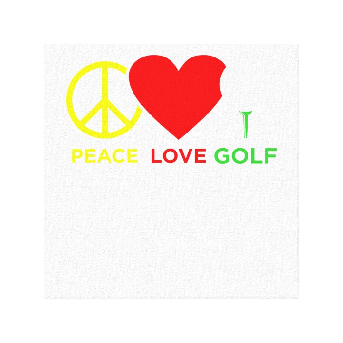 Peace Love Golf Funny Golfer Player Golf Lover Canvas Print | Zazzle.co.uk