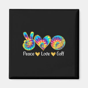 Peace Love Golf Funny Tie Dye Golf Lovers  Magnet