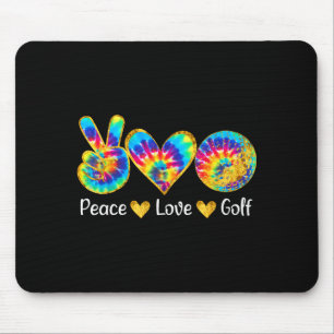Peace Love Golf Funny Tie Dye Golf Lovers Mouse Mat