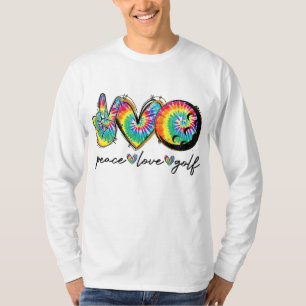Peace Love Golf Funny Tie Dye Golf Lovers T-Shirt