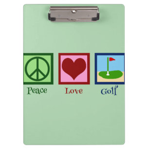 Peace Love Golf (green) Clipboard