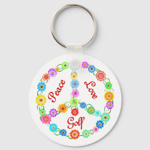Peace Love Golf Key Ring