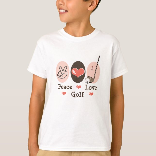 Peace Love Golf Kids T shirt (Front)